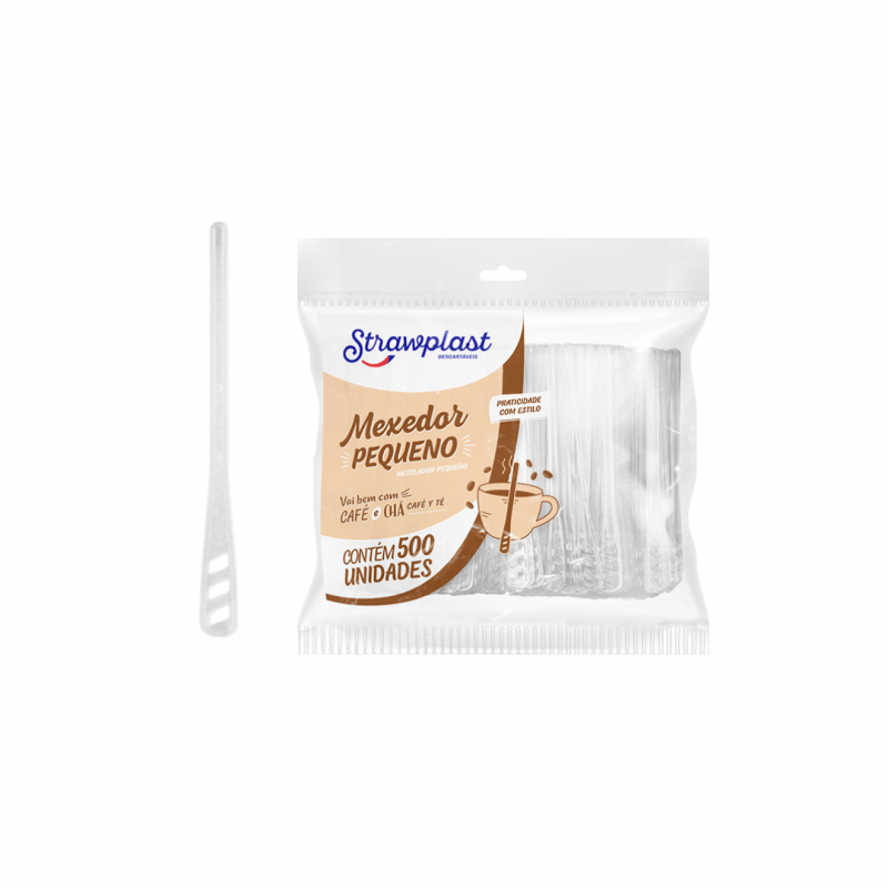 MEXEDOR PEQUENO CRISTAL C/ 500 Unid. Strawplast Strawplast