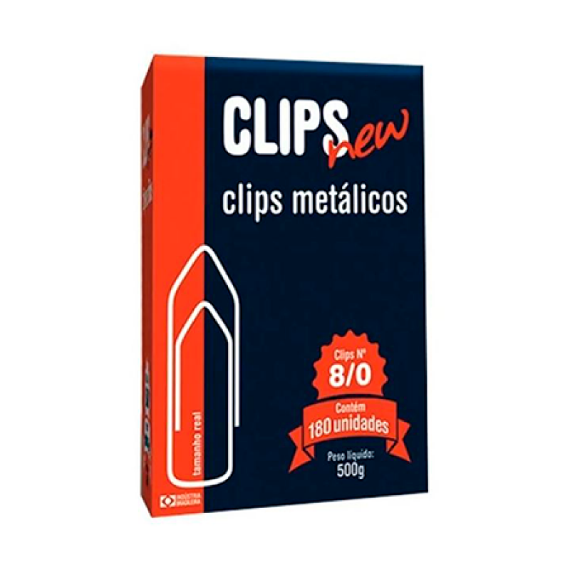 CLIPS 8/0 cx. c/ 180 Unid. - NEW Clips New - Top