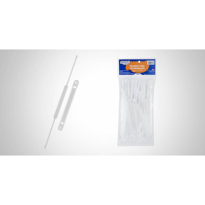 GRAMPO TRILHO PLÁSTICO C/ 50 Unid. - BRW BRW
