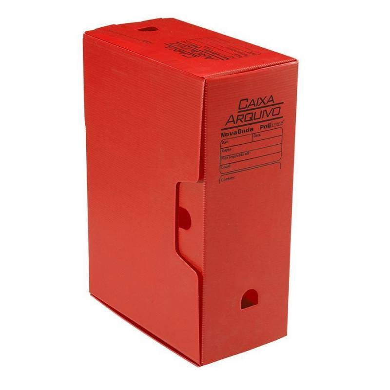 ARQUIVO MORTO PLÁSTICO 250x130x350mm VERMELHO - POLIBRAS POLIBRAS