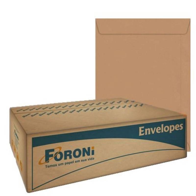 ENVELOPE SACO KRAFT 229x324mm CX. C/ 100 Unid. - FORONI FORONI