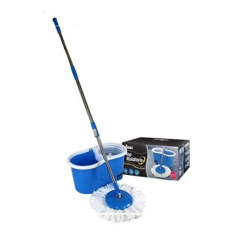 CONJUNTO MOP ROTATÓRIO (Balde 13L c/ Cesto Plástico e 1 Refi NOBRE