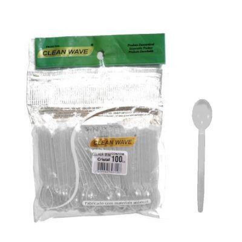 COLHER MINI CRISTAL C/ 100 Unid. - CLEAN WAVE CLEAN WAVE