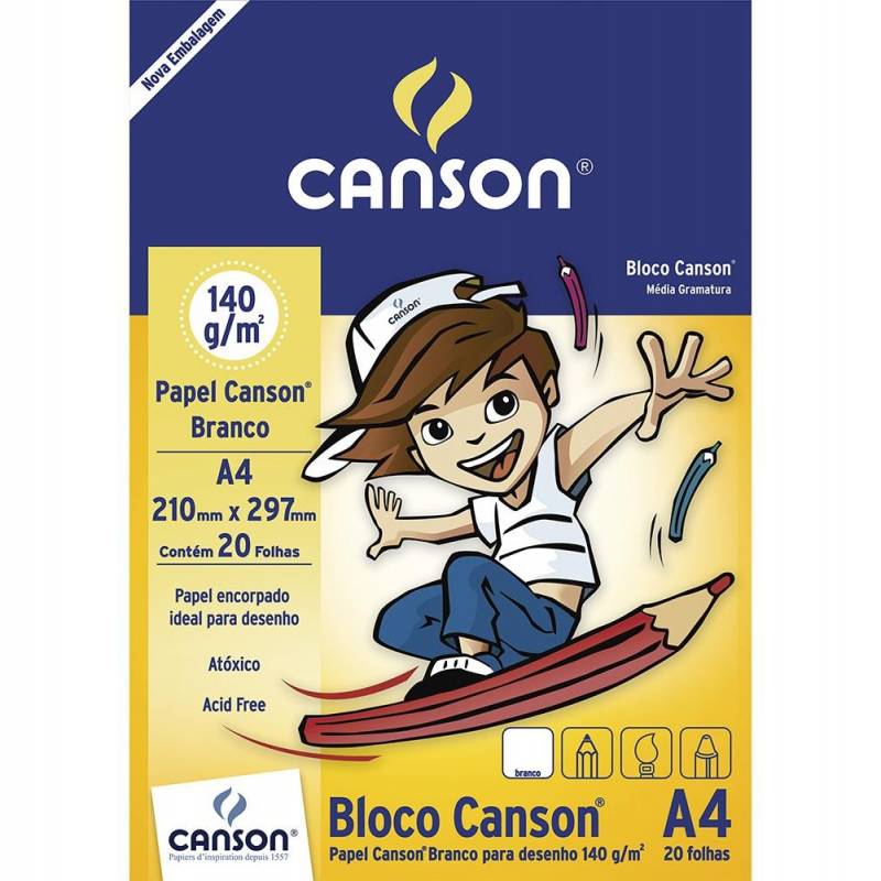 BLOCO TECNICO A4 BRANCO 140g C/ 20Fls - CANSON CANSON