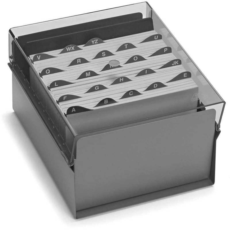 FICHÁRIO ACRÍLICO FUMÊ 5X8 S/ ÍNDICE BASE AÇO - ACRIMET ACRIMET