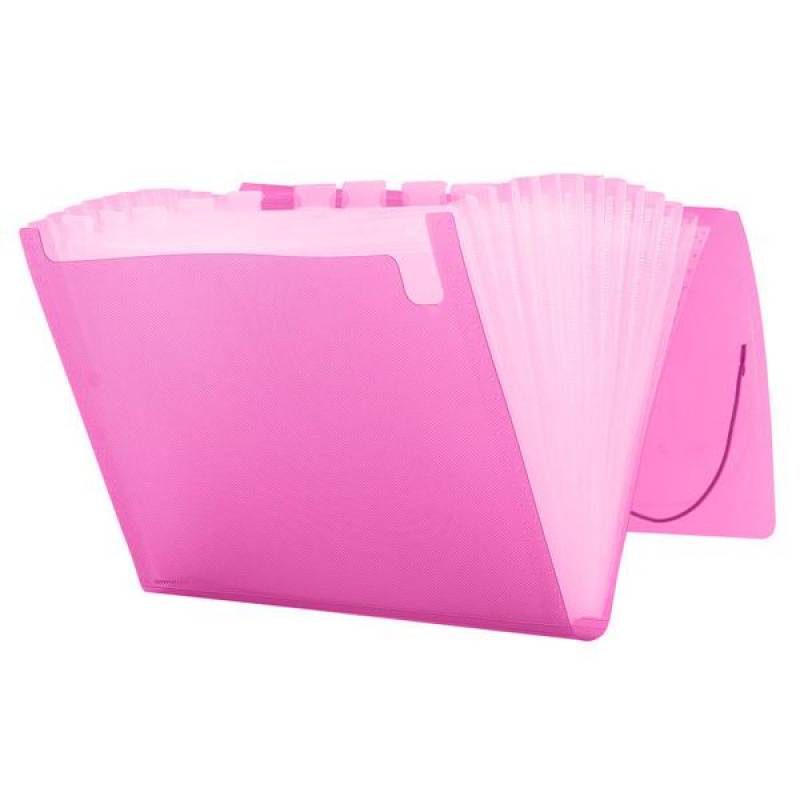 PASTA SANFONADA A4 C/ 12 DIVISÓRIAS ROSA- ACP  ACP