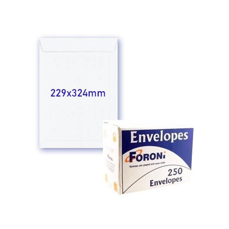 ENVELOPE SACO BRANCO 229x324mm CX. C/ 250 Unid. - FORONI FORONI
