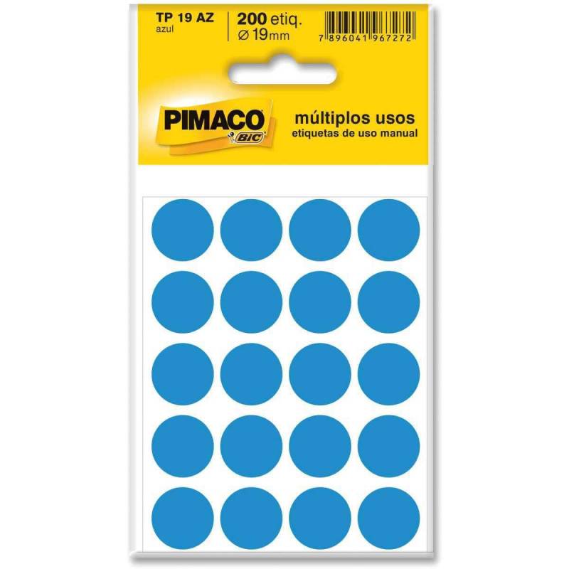 ETIQUETA REDONDA TP 19 C/ 200 Unid. AZUL - PIMACO PIMACO
