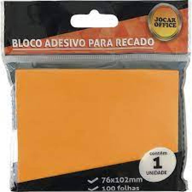 BLOCO ADESIVO 76x102mm LARANJA NEON C/ 100Fls - JOCAR OFFICE LEONORA JOCAR OFFICE
