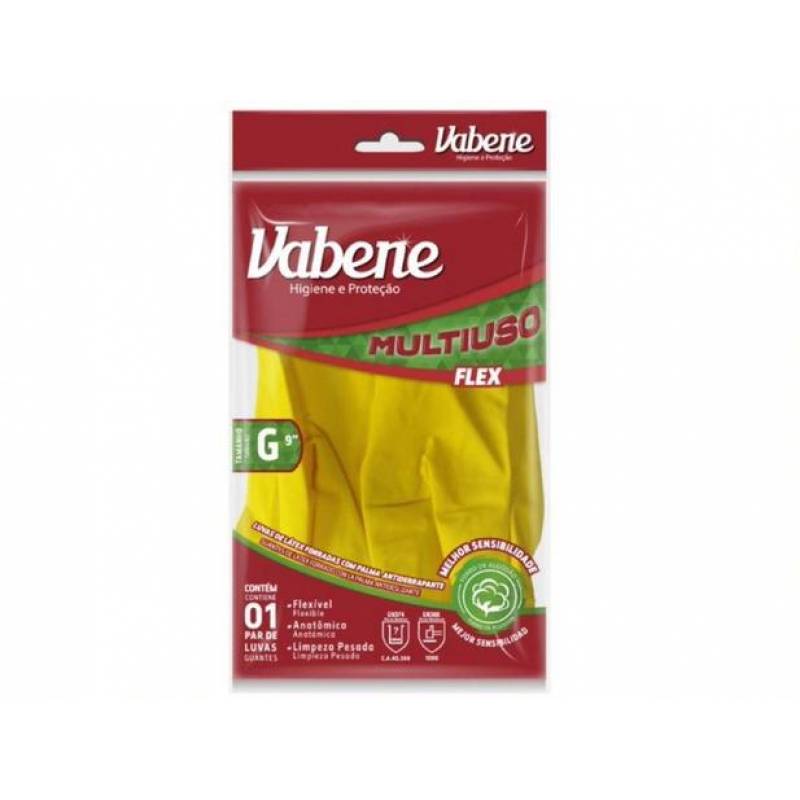 LUVA DE LATEX MULTIUSO AMARELA  VABENE