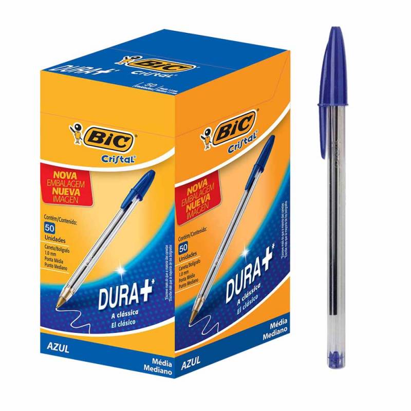 CANETA ESFEROGRÁFICA CRISTAL AZUL C/ 50 Unid. - BIC BIC