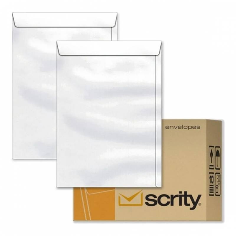 ENVELOPE SACO BRANCO 260x360mm CX. C/ 250 Unid. - SCRITY SCRITY