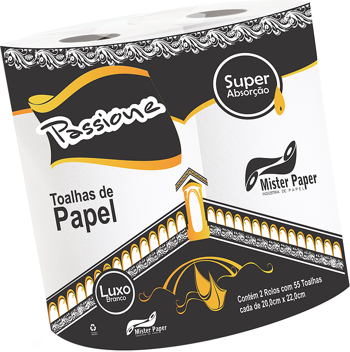 TOALHA DE PAPEL MULTIUSO 20X22cm c/ 2 ROLOS PASSIONE MISTER  MISTER PAPER