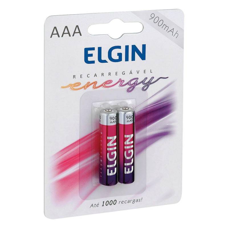 PILHA RECARREGÁVEL AAA 900mAH C/ 2 Unid. - ELGIN ELGIN