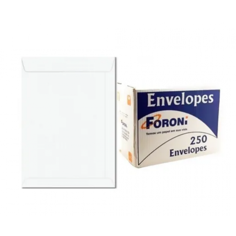 ENVELOPE SACO BRANCO 240x340mm CX. C/ 250 Unid. - FORONI FORONI