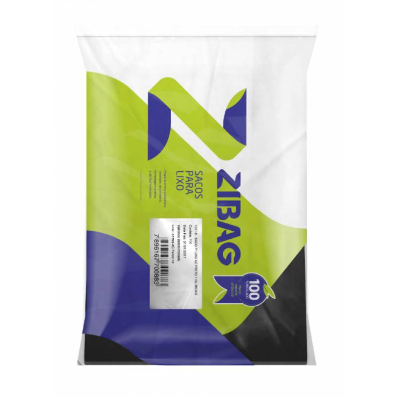 SACO DE LIXO PRETO 200L 90cmx105cm c/ 100 Unid. ECONÔMICO - AZEPLAST AZEPLAST