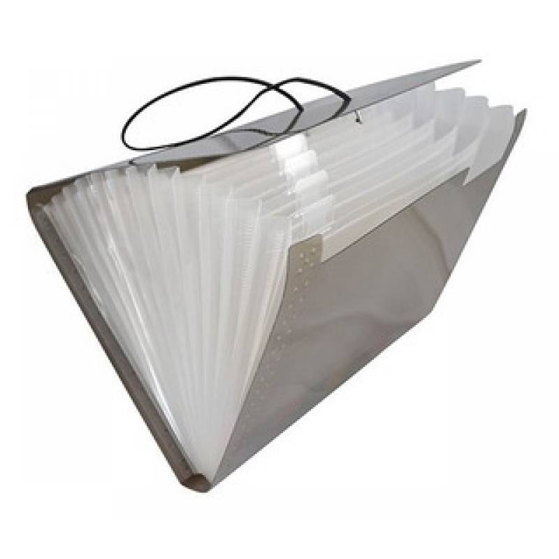 PASTA SANFONADA DUPLICATA C/ 12 DIVISÓRIAS FUME - ACP  ACP