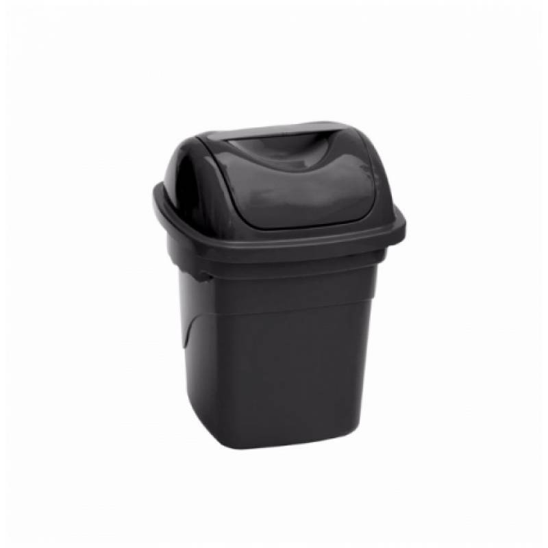 LIXEIRA BASCULANTE 10L PRETO PLASVALE  PLASVALE