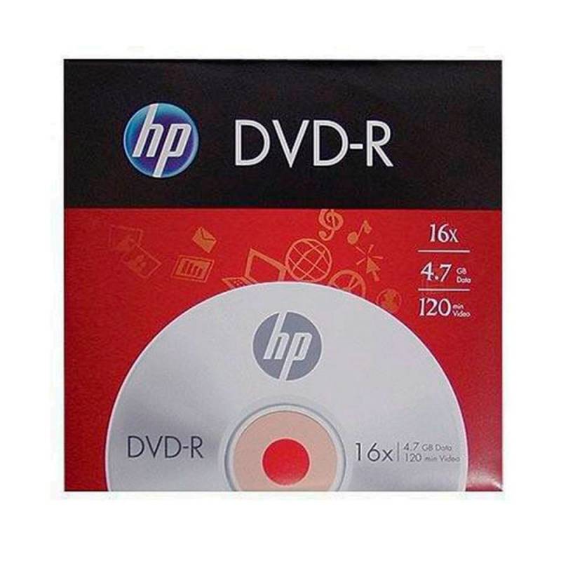 DVD-R 4.7GB 120min. VELOCIDADE 16X ENVELOPE (Unidade) - HP HP