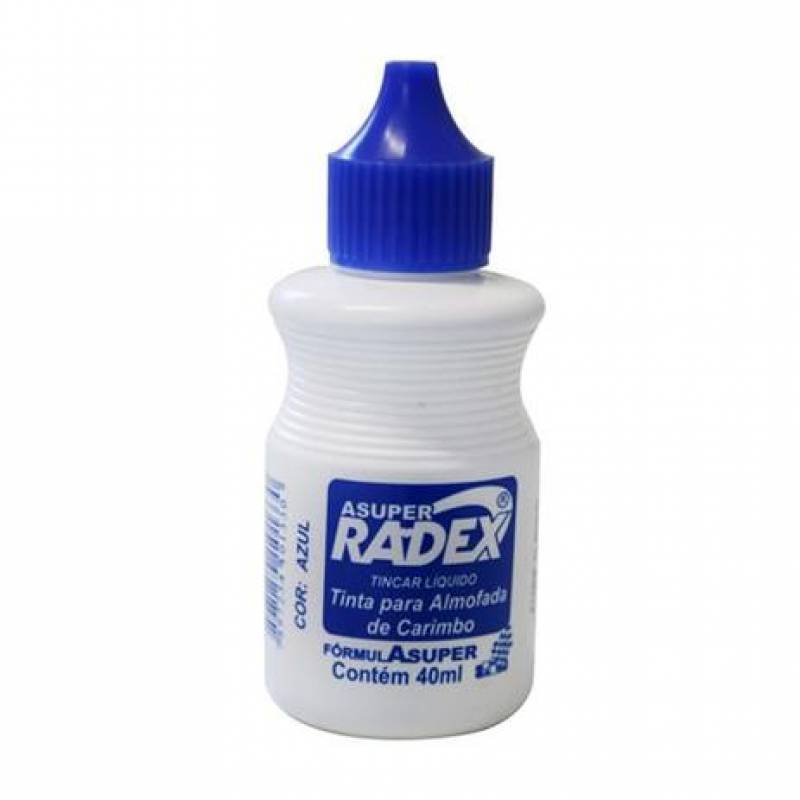 TINTA PARA CARIMBO AZUL 40ml ASUPER - RADEX RADEX