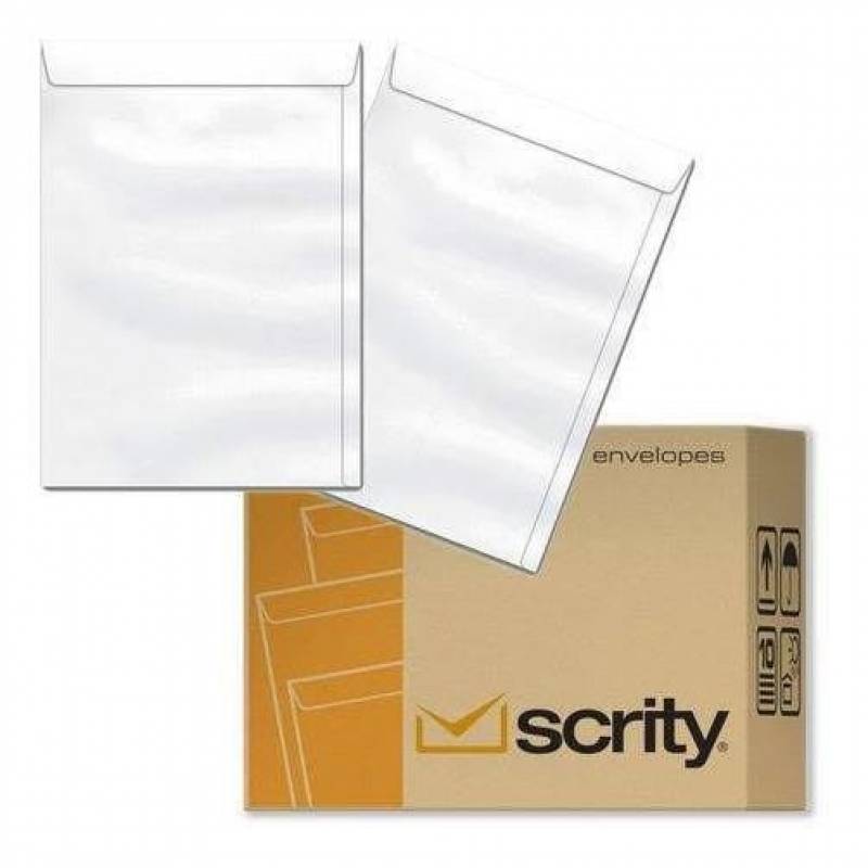 ENVELOPE SACO BRANCO 125x176mm CX. C/ 250 Unid. - SCRITY SCRITY