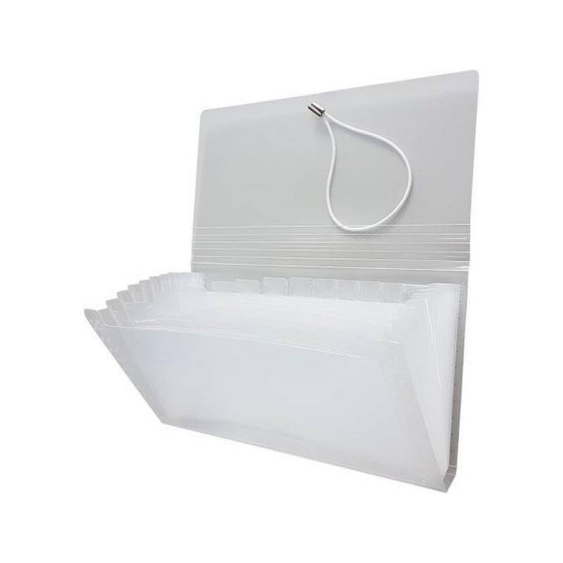 PASTA SANFONADA CHEQUE C/ 12 DIVISÓRIAS CRISTAL - ACP  ACP