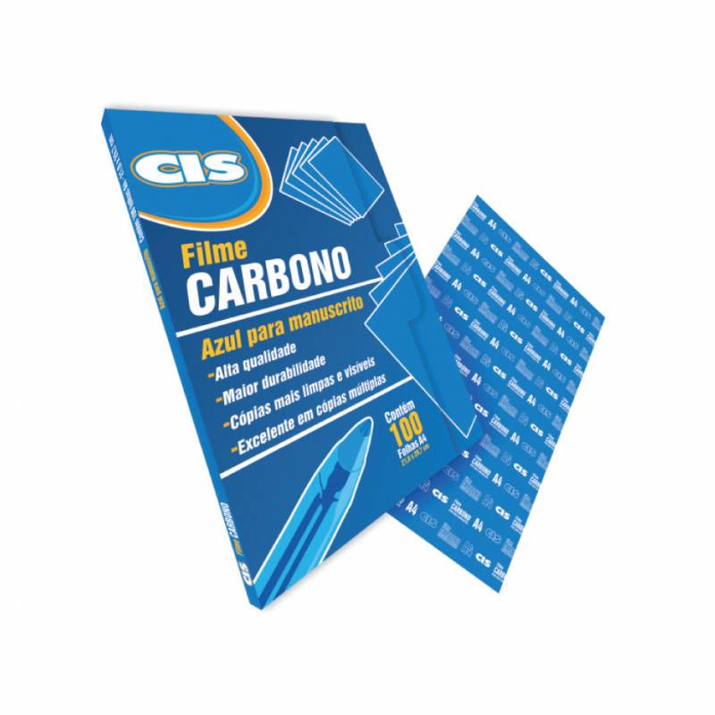 PAPEL CARBONO A4 210mm X 297mm AZUL 100Fls - CIS SERTIC CIS