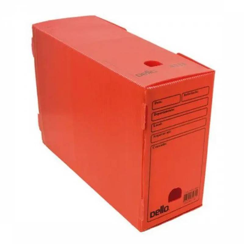ARQUIVO MORTO PLÁSTICO 250x130x350mm VERMELHO - DELLO DELLO