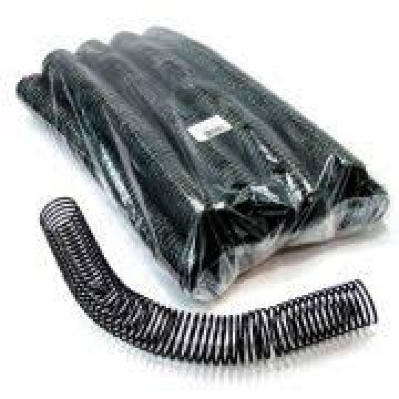 ESPIRAL PLÁSTICO 50mm PRETO C/ 12 Unid. - PLASPIRAL  PLASPIRAL