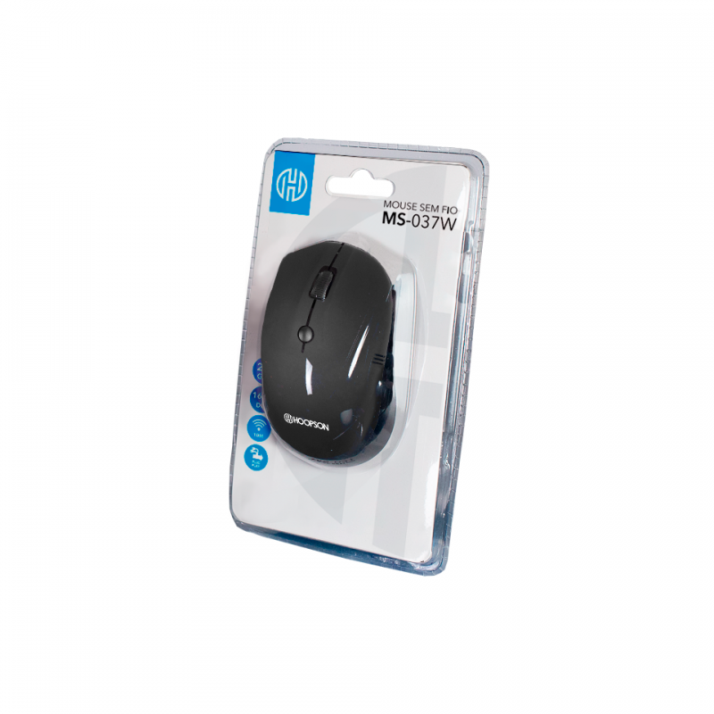 MOUSE SEM FIO USB 1200DPI MS-037W PRETO - HOOPSON hoopson