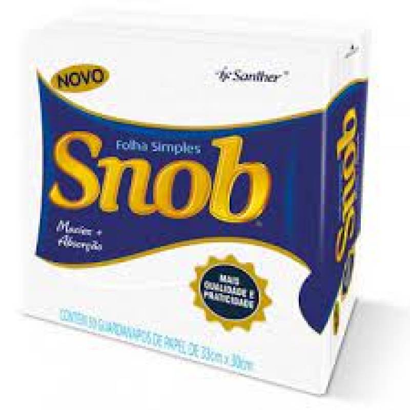 GUARDANAPO FOLHA SIMPLES 33X30cm 50Fls SNOB SANTHER  SANTHER