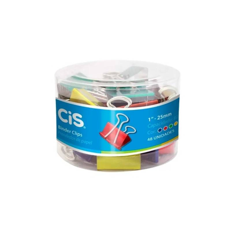 PRENDEDOR DE PAPEL 25mm C/ 48 Unid. COLOR - CIS SERTIC CIS