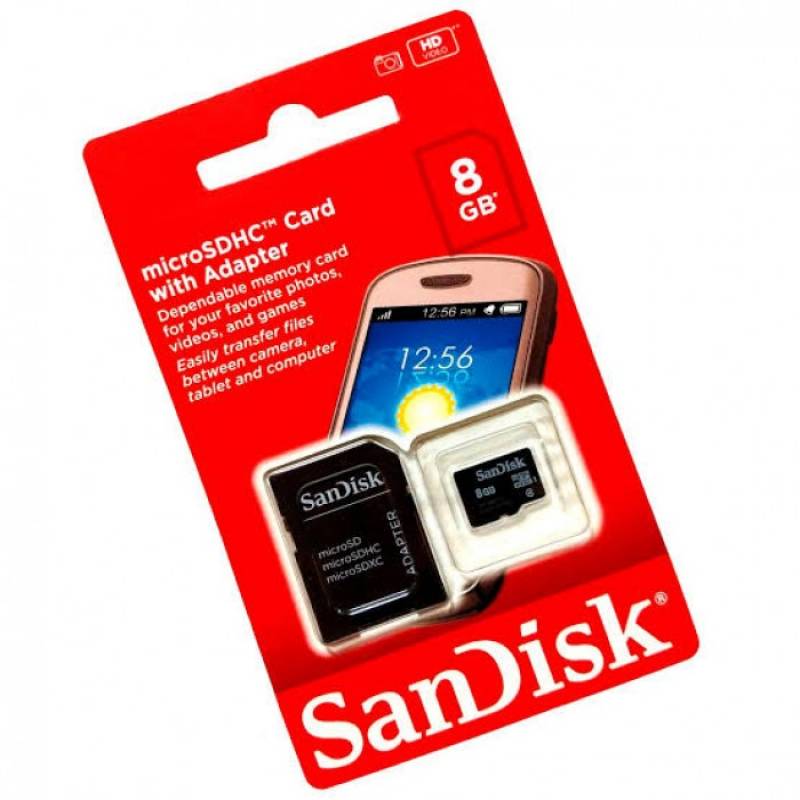 CARTÃ0 DE MEMÓRIA 8GB - SANDISK SANDISK