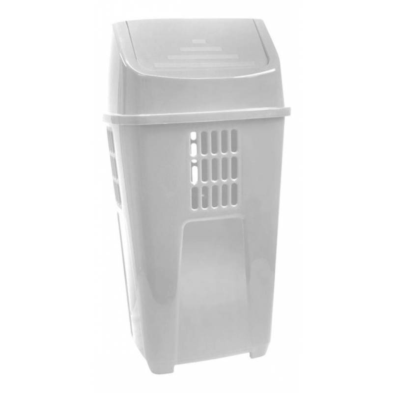 LIXEIRA BASCULANTE 50L BRANCA PLASVALE  PLASVALE