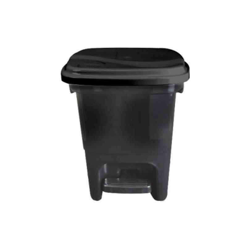 LIXEIRA C/ PEDAL 15L PRETA PLASVALE  PLASVALE