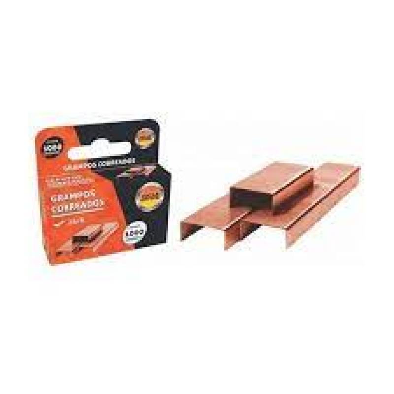 GRAMPO 26/6 C/ 1.000 Unid. COBREADO - JOCAR OFFICE LEONORA JOCAR OFFICE