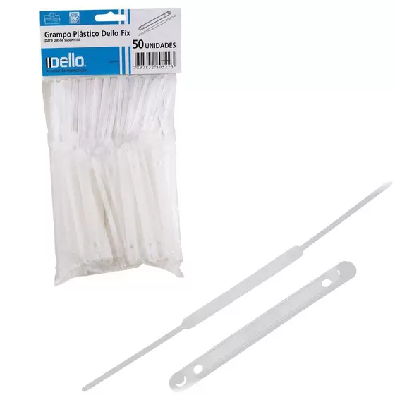 GRAMPO TRILHO PLÁSTICO C/ 50 Unid. - DELLO