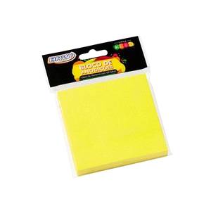 BLOCO ADESIVO 76x76mm AMARELO NEON C/ 100Fls - BRW