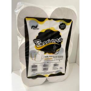 PAPEL TOALHA EM BOBINA AUTO CORTE 20cm x 200m c/ 6 Rolos 26g