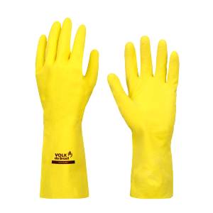 Luva Látex Multiuso Amarela P Volk do Brasil