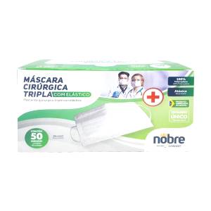 MÁSCARA DESCARTÁVEL TRIPLA C/ ELÁSTICO CIRÚRGICA NB005 C/ 50