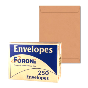 ENVELOPE SACO KRAFT 185x248mm CX. C/ 250 Unid. - FORONI