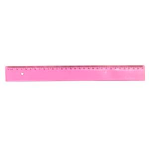 RÉGUA 30cm PLÁSTICA ROSA TRANSPARENTE - ACRIMET