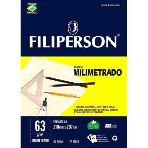 PAPEL MILIMETRADO A4 210mmx297mm 63g 50Fls - FILIPERSON