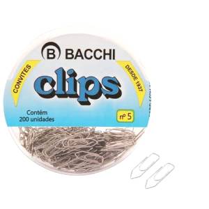 CLIPS MINI NIQUELADO Nº 5 C/ 200 Unid. - BACCHI
