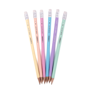 LÁPIS PRETO HB Nº2 SEXTAVADO C/ BORRACHA TOM PASTEL - SWANO 