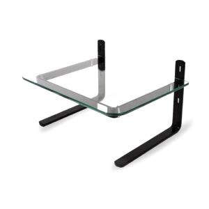 SUPORTE PARA MONITOR OFFICE PRETO, VIDRO INCOLOR - RELIZA 