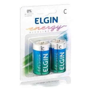 PILHA ALCALINA MÉDIA C c/ 2 Unid. - ELGIN