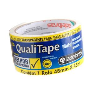 FITA ADESIVA 48mmx45m TRANSPARENTE QUALITAPE - ADELBRAS