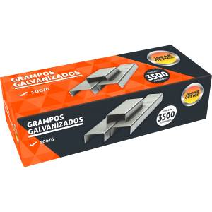 GRAMPO 106/6 C/ 3.500 Unid. GALVANIZADO - JOCAR OFFICE